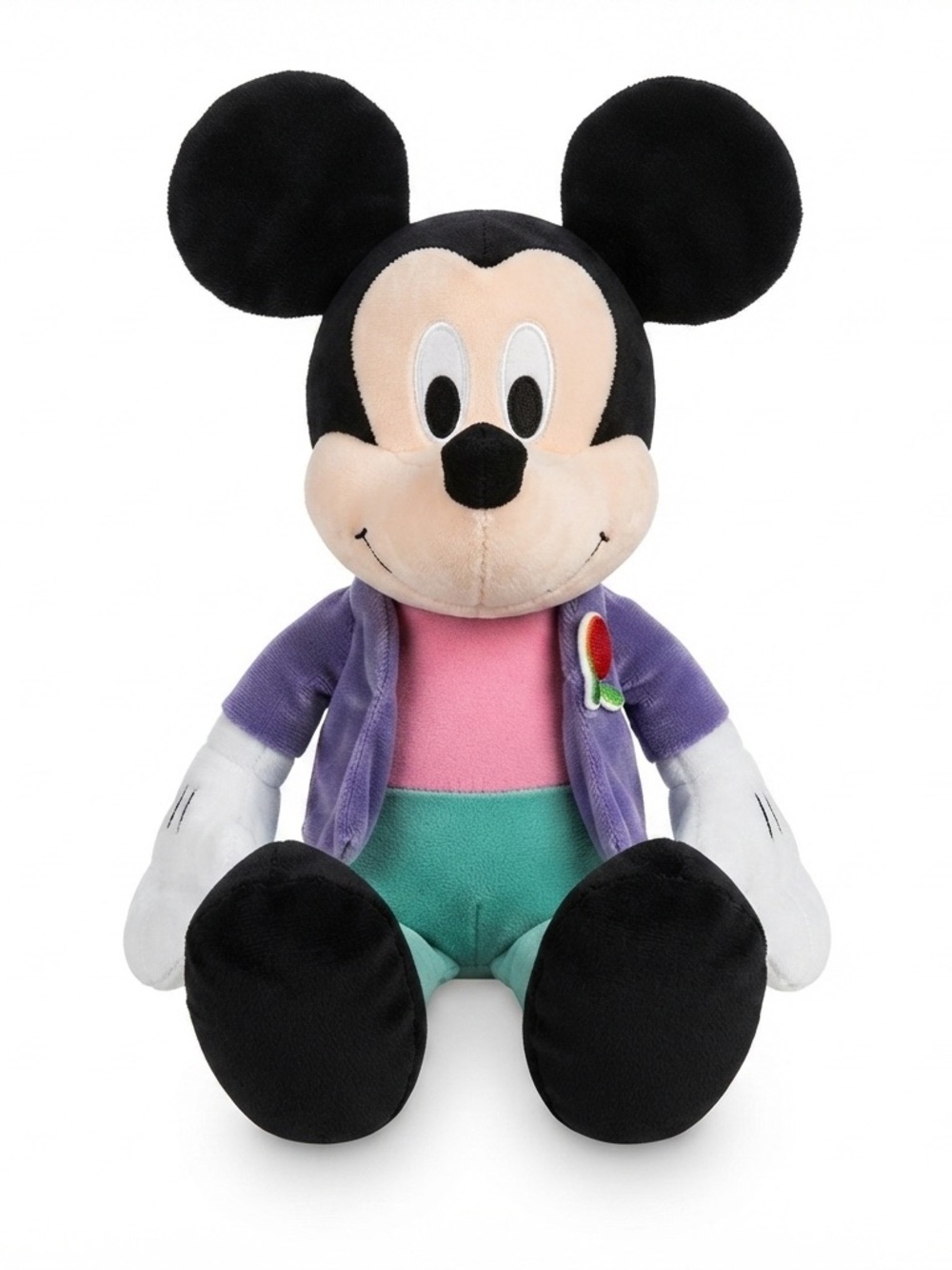 Disney Mickey Mouse Plush 18” Stuffed Animal Soft Toy Wearing Purple Jacket Suit